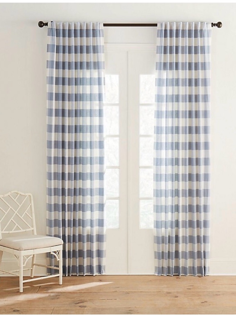 Grey and White checkeredCurtain Panels - *stock image for style look only